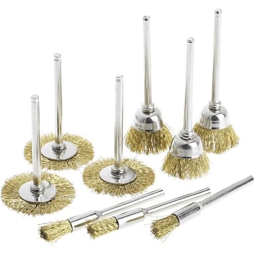 9 Brass Brush Wire Wheel Brushes Die Grinder Rotary Electric Tool for Engraver 2020