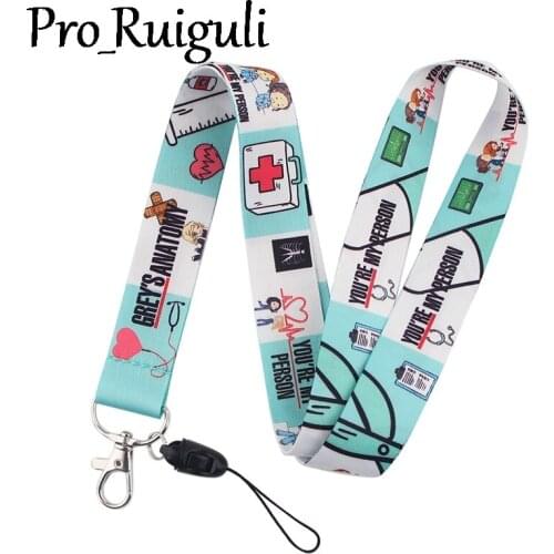Greys Anatomy Neck Strap Lanyards ID badge card holder keychain Mobile Phone Strap Gift Ribbon webbing necklace