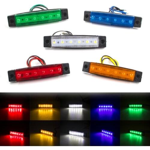 Car External Lights LED 12V/24V 6 SMD LED Auto Car Bus Truck Lorry Side Marker Indicator Light Low Trailer Rear Warning Lamps