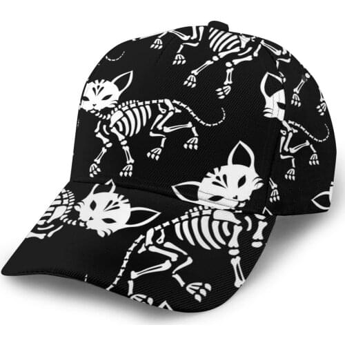CINESSD 2020 New Baseball Cap Fishing Caps Men Outdoor Hunting Hat Hiking Hat Cute Skeletons Cats Day Of The Dead