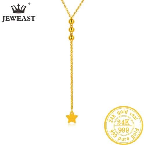 24K Pure Gold Necklace Real AU 999 Solid Gold Chain Beautiful Leaf Upscale Trendy Classic Party Fine Jewelry Hot Sell New 2020