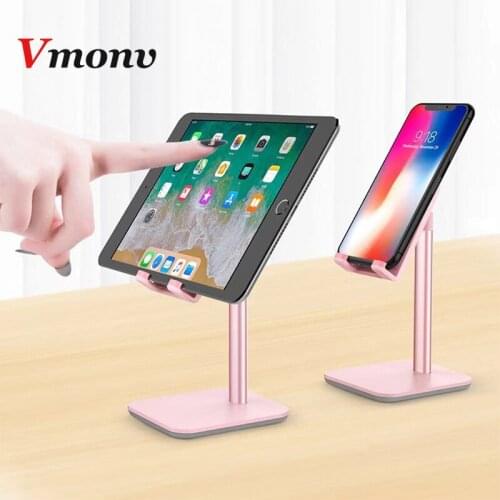 Vmonv Tablet Stand Holder for Ipad Air Mini 1 2 3 4 5 Lounger Bed Desktop 4-10" Mobile Phone Stand for Iphone X 8 Samsung Huawei
