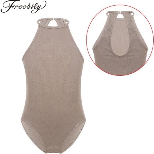 Kids Girls Ballet Leotard Dress Swimsuit for Gymnastics Keyhole Back Ballet Dance Dress Gymnastics Leotard for Girls Jumpsuit