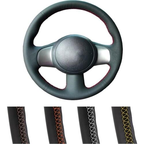 DIY Customized Car Steering Wheel Cover For Nissan March Sunny Versa 2013 Almera Auto Artificial Leather Steering Wrap
