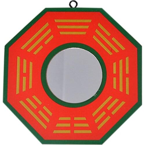 Feng Shui Peach Wood Bagua Concave Mirrors Pakua SKU:J2321