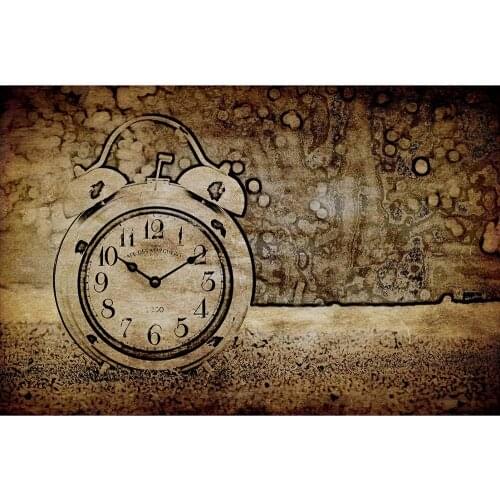 Clock Drawing Photo Background Computer Printed Fond Backdrop for Baby Children Birthday Pets Toy Photophone Photography Props