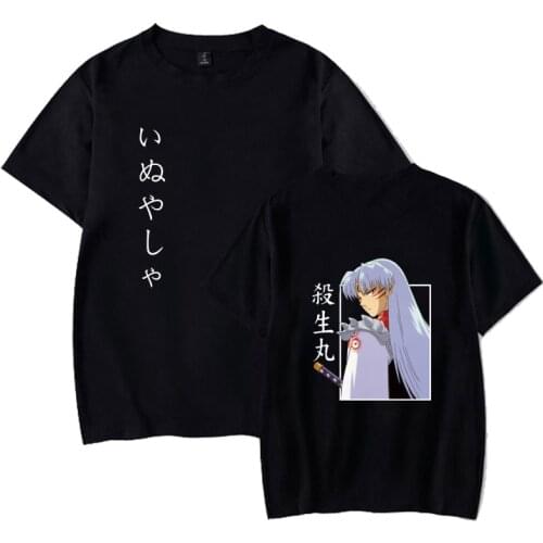Inuyasha Sesshomaru Hot Japanese Anime Female T-shirt Fashion Short Sleeve Round Neck
