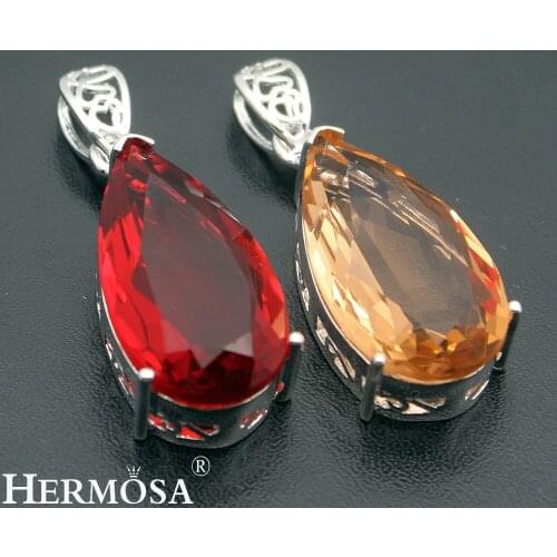 Hermosa Lovely Water Drop Garnet Elegant Womens Jewelry Necklace Pendant HERMOSA MOTHERS DAY HOT SALE