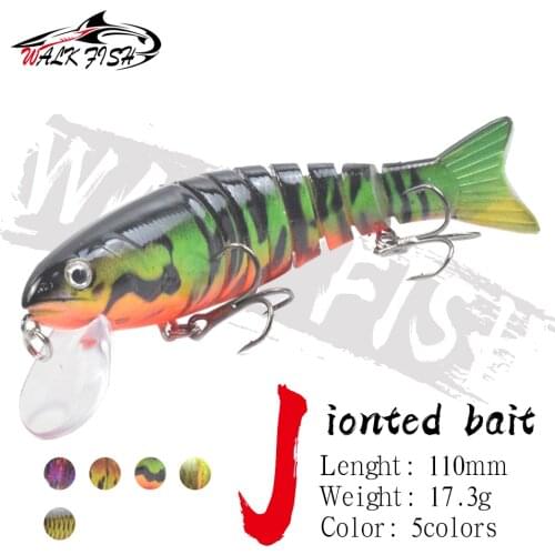 WALK FISH 110MM 17.3G Minnow Sinking Wobblers Fishing Lures 8 Section Multi Jointed Bait Swimbait Artificial Bait Fishing Tackle