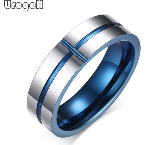 New Fashion Man Ring 6MM Tungsten Carbide Rings Wedding Bands For Trendy Men Gold Plating Wedding Party Jewelry Ring Gift