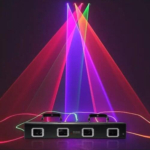 4-Head laser light red green yellow purple 4-color scan light dj animated line laser