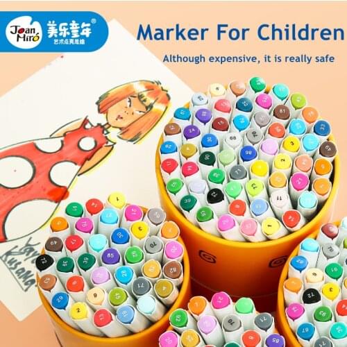 12/24/36/48/60 Colors Markers Children Marker Pen Manga Sketch Dual Brush Tip Water Based Pen Art School Supplies Drawing Set