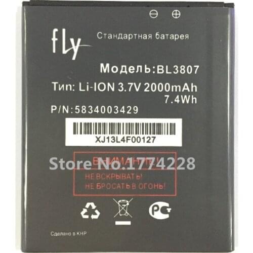 MLLSE BL3807 2000mah battery For FLY BL3807 IQ454 mobile phone