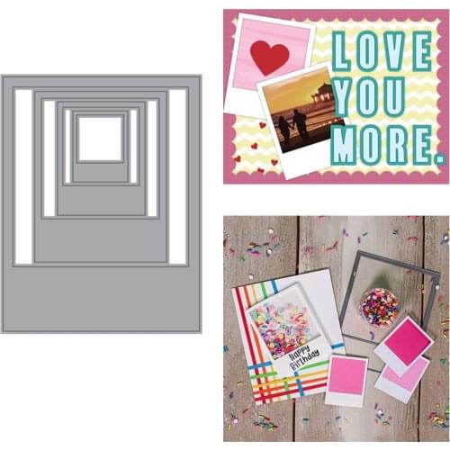 Multi-Layer Photo Frame Rectangular Metal Cutting Dies for Scrapbooking Album Paper Cards Good Diy New Dies 2021