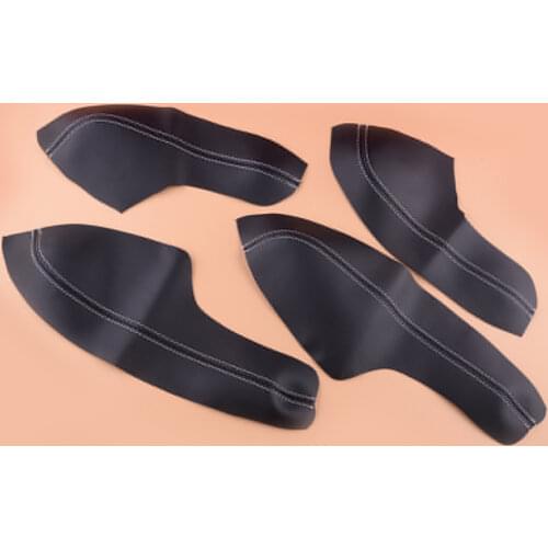 Black PU Leather 1 Set Car Door Armrest Shell Cover Trim Fit For Honda Civic 10th 2016 2017 2018