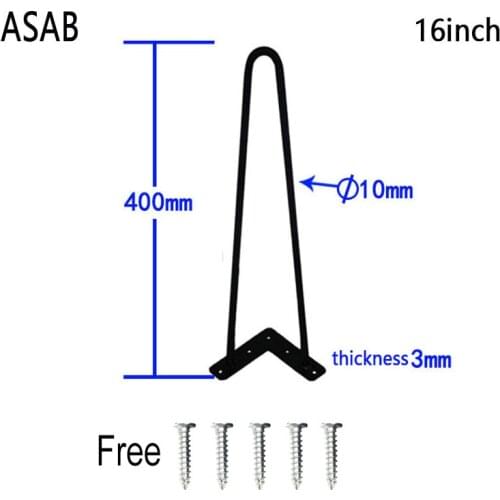 Iron Metal Desk Leg Home decoration table leg modern furniture wire legs Support With Screw chairs metal furniture legs 16inch