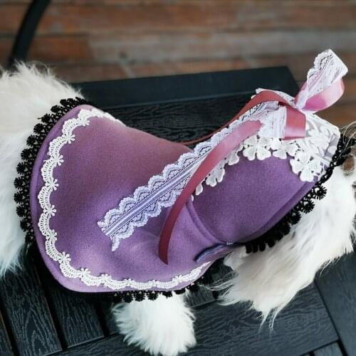 Free Shipping Handmade Dog Clothes Winter Coat Cute Girl Cape Woolen Cloak Light Warm Pet Cat Outer Poodle Maltese Drop Shipping