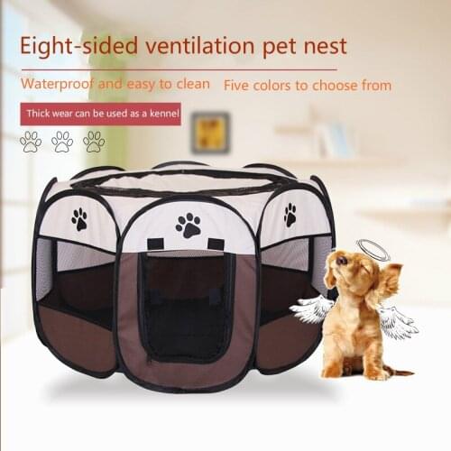 Manufacturers Supply Fast Folding Octagonal Pet Fence 600d Oxford Cloth Waterproof Scratch-resistant Cat Dog Cage