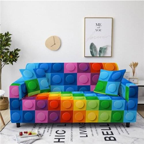 Luxury 3D Geometry Print Sofa Cover Slipcover Stretch Sofa Covers for Living Room Elastic Couch Chair Cover 1-4-seater