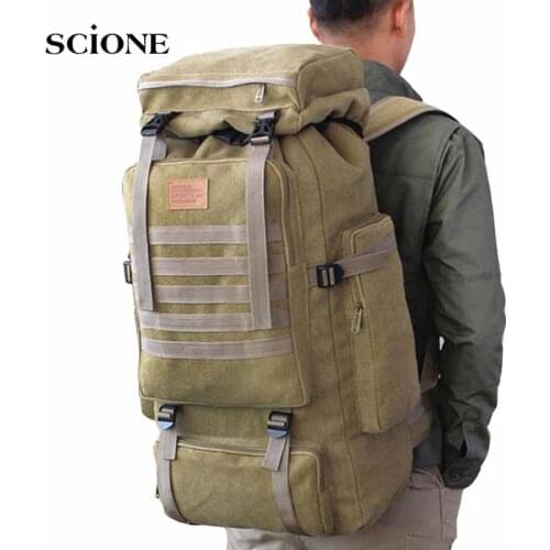 60L Tactical Bag Military Backpack Camping Mountaineering Men Travel Outdoor Sport Bags Molle Backpacks Camping Canvas Bag XA84A