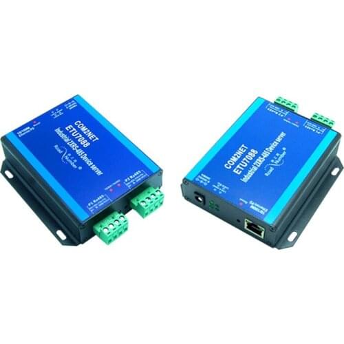 Industrial Grade POE Serial Device Server 2 Ports RS-485 to Ethernet TCP Converter Server / Client UDP VCOM Modbus RTU