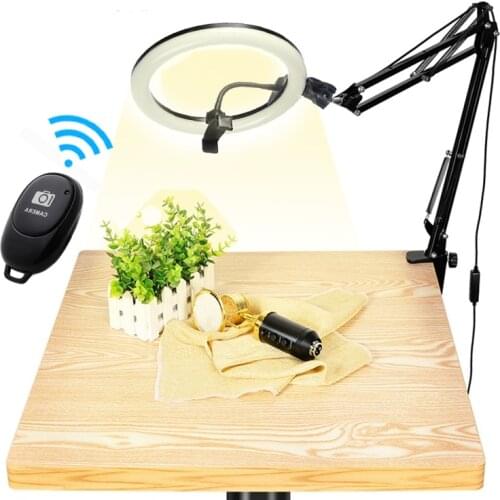 Led Ring Light 26cm 16cm With Desktop Long Arm Holder Photography Selfie Ring Light For Youtube Tiktok Photo Studio Video Light