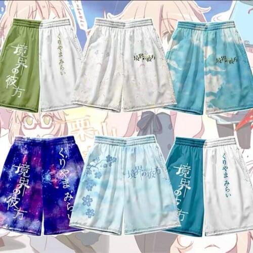 Beyond the Boundary 3D Printing Japanese Anime Trunks Beach Board Pants