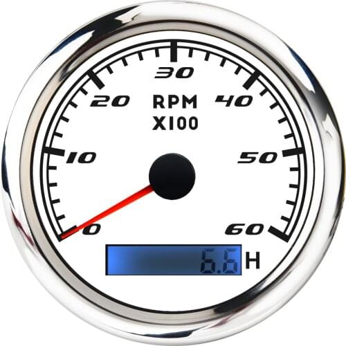 85MM Universal 6000 RPM Digital Marine Tachometer Gauge Tacho meter With LCD Hour Meter Fit For Car Boat Motorcycle 12V/24V