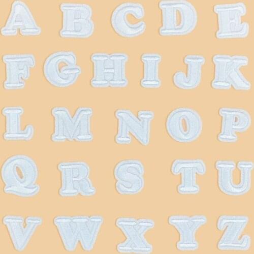 White English Letters Alphabet Embroidered Iron On Patches For Clothing Bags Jacket Sew On Accessories DIY Name Patch Applique