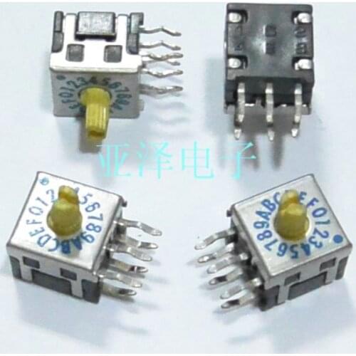 0-F / 16-bit 7.5*7.5 rotary DIP switch coding switch DRR8016C free shippping