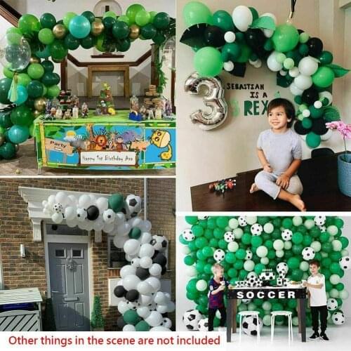 1 set Football Balloons Soccer Theme Kids Birthday and Balloon Balloon Decoration with Tool Strip Tape Tying Party T4V0