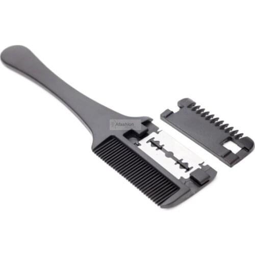 1pc Double Sided Thinning Hair Comb with Blade DIY Hair Razor Trimmers for Shaving Cutting Shaver Brush styling tools