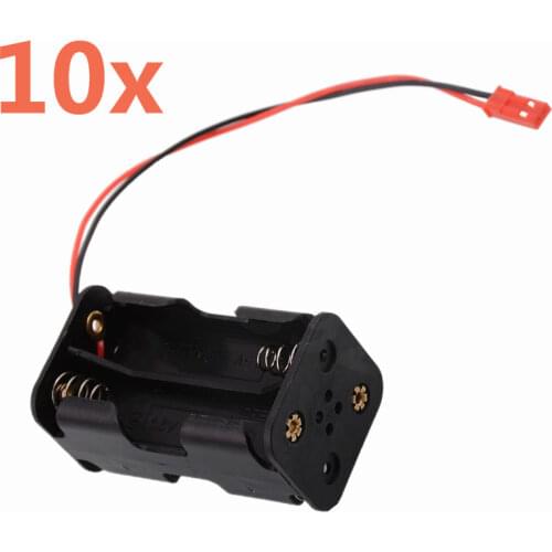 Wholesale 10Pcs/Pack HSP 02070 Battery Compartment Box JR Plug 4 x AA Spare Part For 1/8 1/10 Nitro RC Model Car
