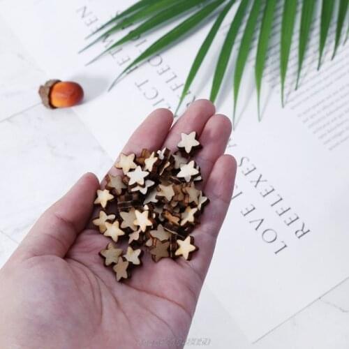 100pcs 1cm Star Cut Wood Embellishment Wooden Star Shape Craft Wedding Decor N25 20 Dropshipping