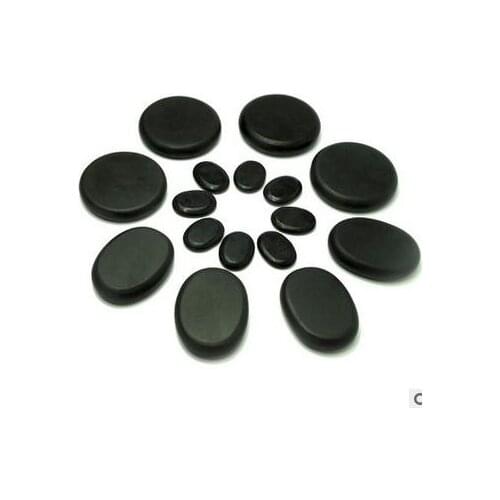 16pcs /set Massage hot stones massage lava Natural stone set hot spa rock basalt stone with heater box