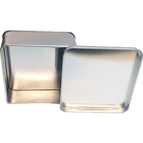 2 PCS 9x9x4cm Tin Boxes Plain storage box 70g Home Craft Mini items bead container holder Christmas Gift Kitchen Bin Household