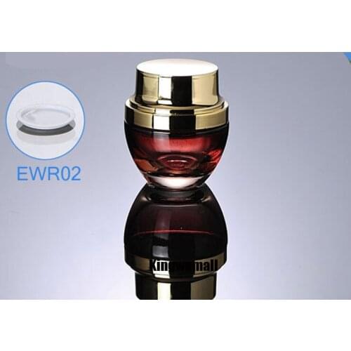 300pcs/lot Newest 30g 30ml High Grade Glass Cream Jar Red Jar with Gold Cap For Cosmetic Packaging FWR02