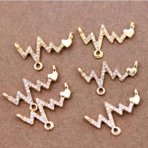 6pcs heart-shaped love electrogram bracelet accessories ladies handmade lucky jewelry bracelet double hanging link jewelry