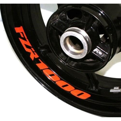 8X CUSTOM high quality motorcycle wheel decals waterproof Reflective stickers rim stripes For YAMAHA FZR1000 FZR 1000 FZ R1000