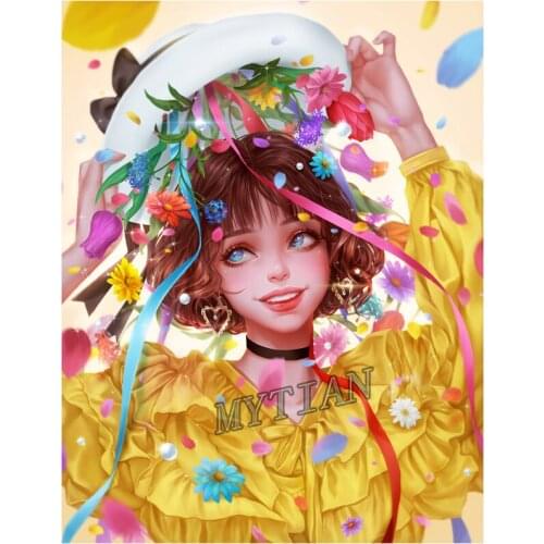 New full square/round 5D diy diamond painting Young Girl Picture Embroidery pattern cross stitch kit mosaic home decor wall art