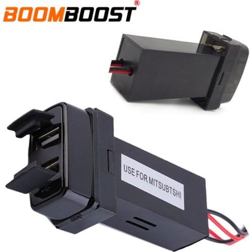 For Mitsubishi Car charger 12V 2.1A Dual USB Ports Socket Dashboard USB Car Charger
