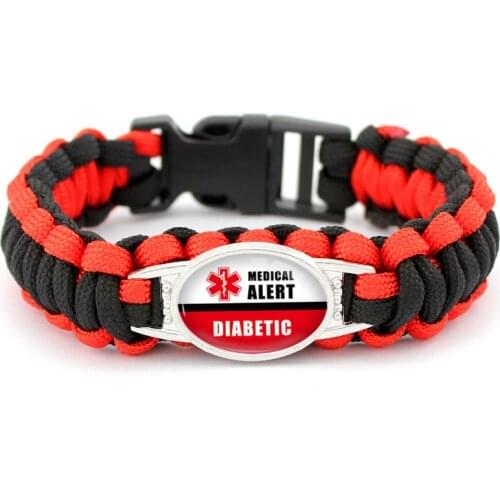 Fashion Diabetic Type Breast Cancer Awareness Bracelet For Men Women Rope Braided Survival Bracelet Friendship Jewelry