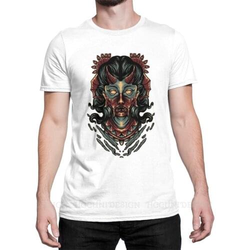 High Quality Men Japanese Geisha Samurai Tradition TShirt Demonic Geisha Pure Cotton Shirt Tees Harajuku For Adult