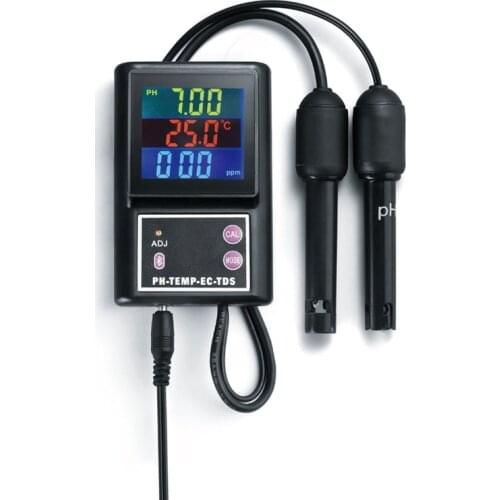 PH-260 Multi-parameter Water Quality Monitor Bluetooth LCD Online PH/TDS/EC/Temperature Meter for Pools Drinking Water Aquariums