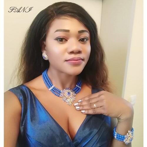 Fani Fashion African Beads Jewelry Set Wholesale Exquisite Dubai Gold-colorful Jewelry Set Brand Nigerian Wedding Bridal Bijoux