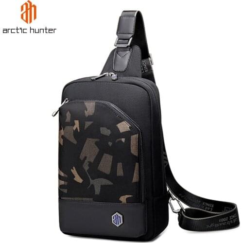 ARCTIC HUNTER Mens Chest Bag Casual Large Capacity Man Crossbody Bags Business Male Bag Pocket Travel Single Pack for Phone