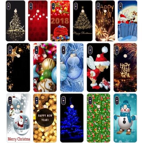 96 New Year Snowman Colorful Merry Christmas Soft Silicone Tpu Cover phone Case for xiaomi redmi 6 Pro 6A note 5 6 Pro mi 8 lite