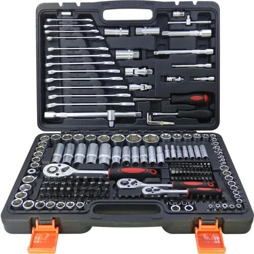 215-Piece Sleeve Multi-Function Car Repair and Maintenance Toolbox Mechanical Repair Sleeve Set Hardware Tools