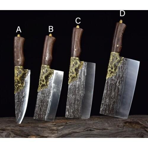 Kitchen knife set Longquan hand forged grinding cutter old style chopping knife chef knife set 7Cr17MoV steel sharp