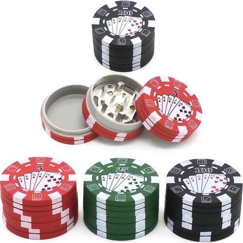 Portable Poker Chip Style 3 Layers Tobacco Crusher Herb Weed Storage Grinder Gadgets for Men Smoking Pipe Smoke Accessoires